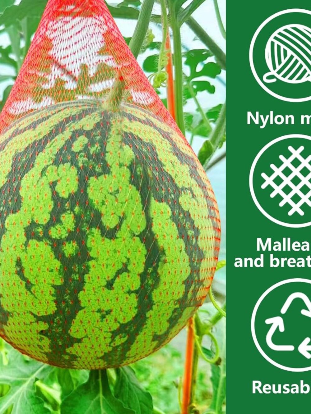 50 Pack Watermelon Nets,Hanging Watermelon Support Nets,Reusable Melon Hammocks - Picture 3 of 7